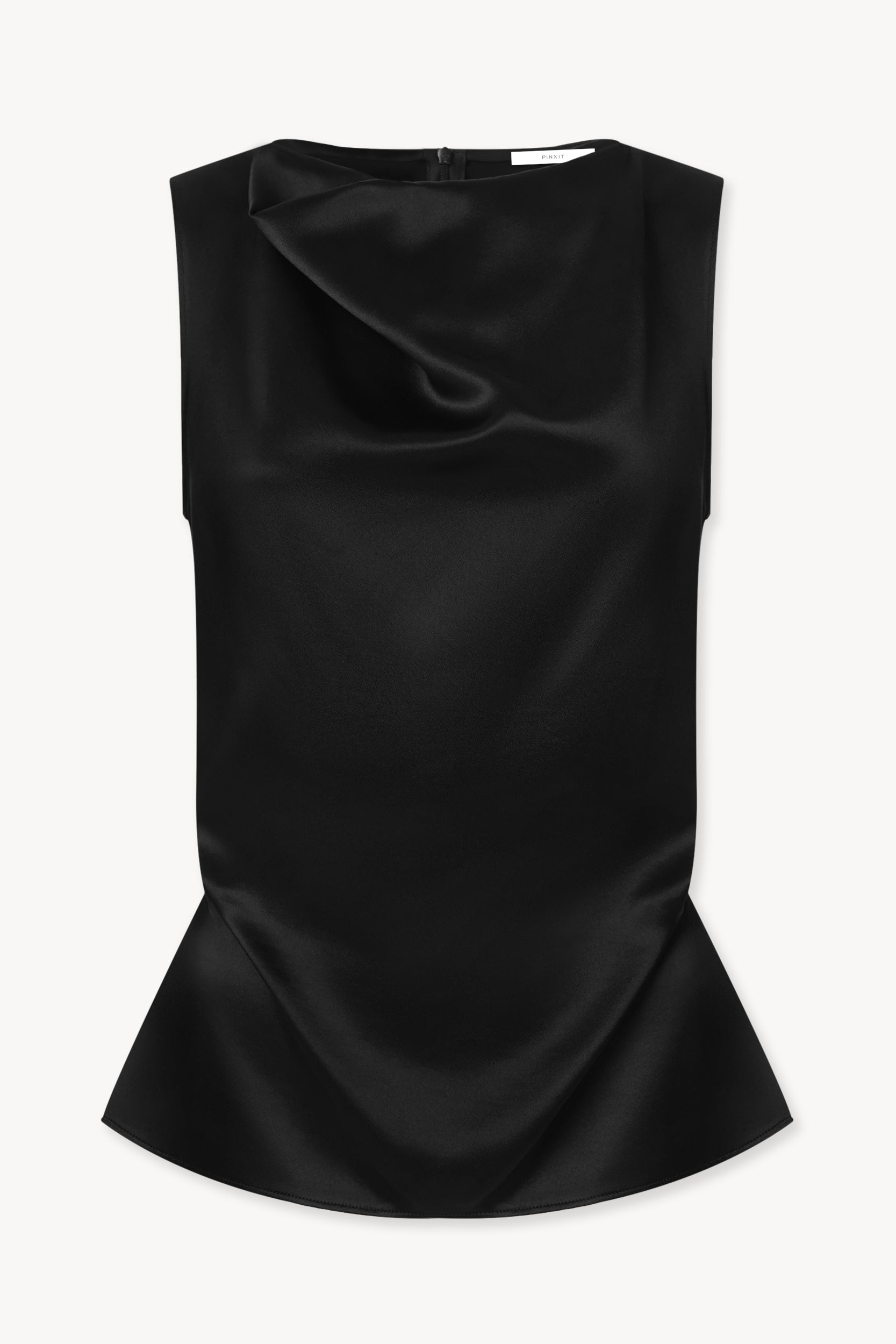 Satin top with draping Black PINXIT EU 34