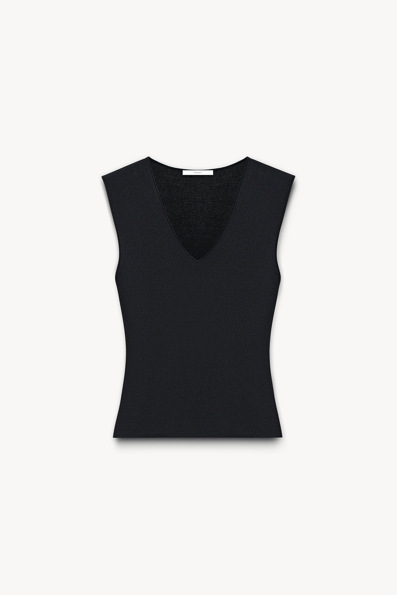 V-neck knit top Black PINXIT S