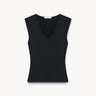 V-neck knit top Black PINXIT S