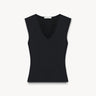 V-neck knit top Black PINXIT S