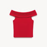 Off-shoulder knit top Red PINXIT XS