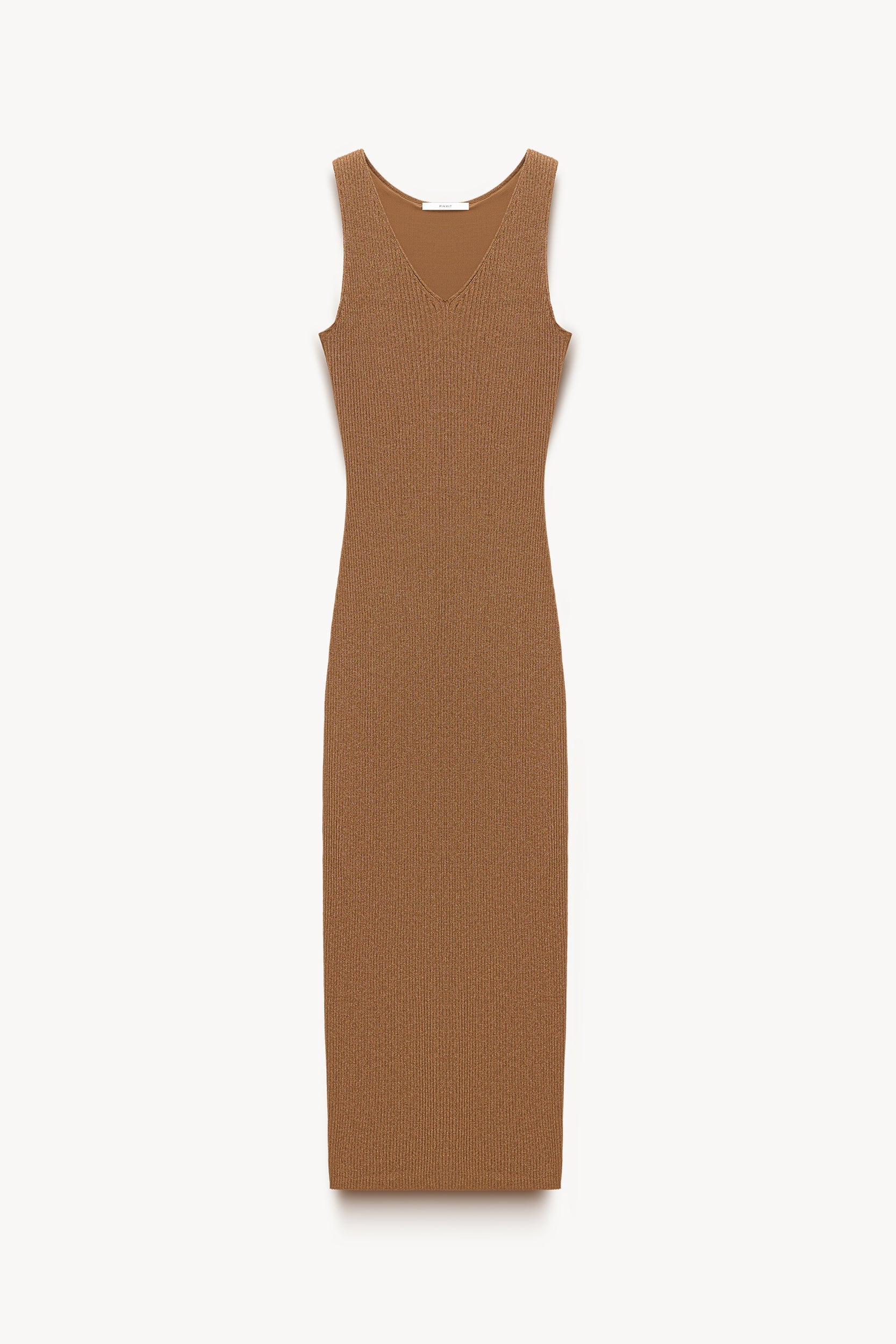 Knitted dress with lurex Golden beige PINXIT S