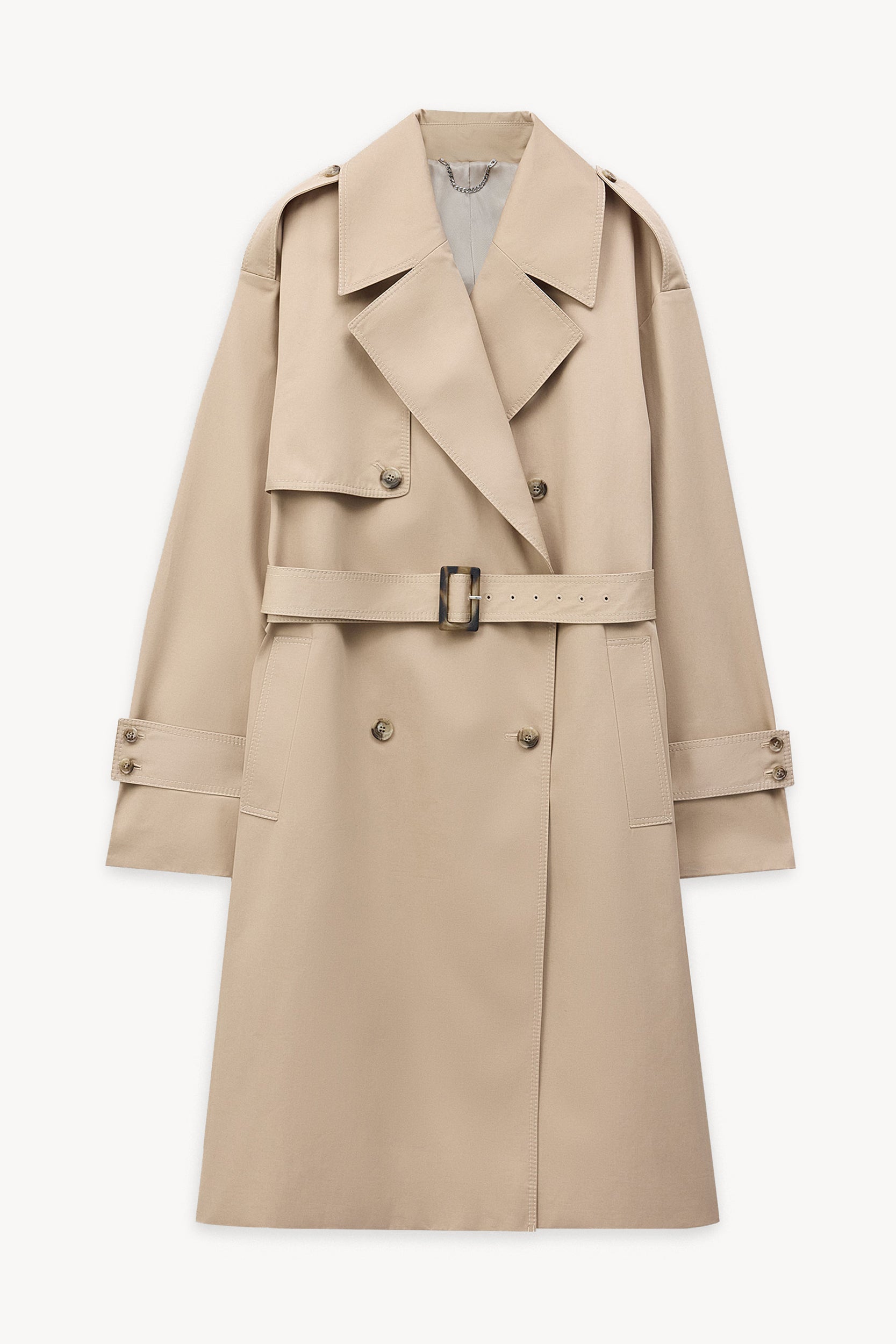 Double-breasted cotton trench Sand PINXIT EU 36
