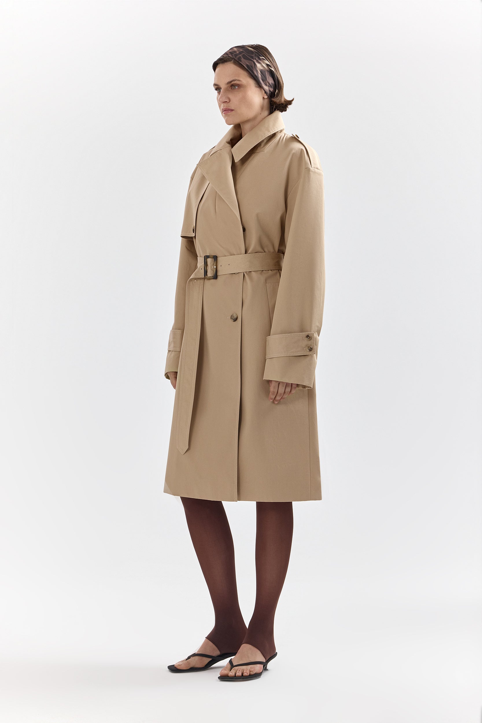 Double-breasted cotton trench PINXIT