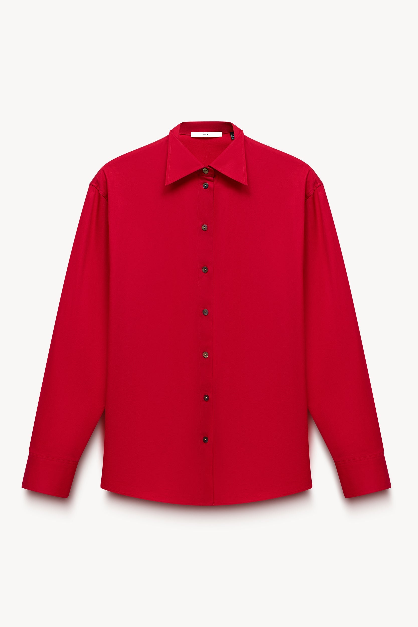Loose-fit cotton shirt Dark red PINXIT EU 36