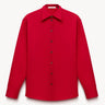 Loose-fit cotton shirt Dark red PINXIT EU 36