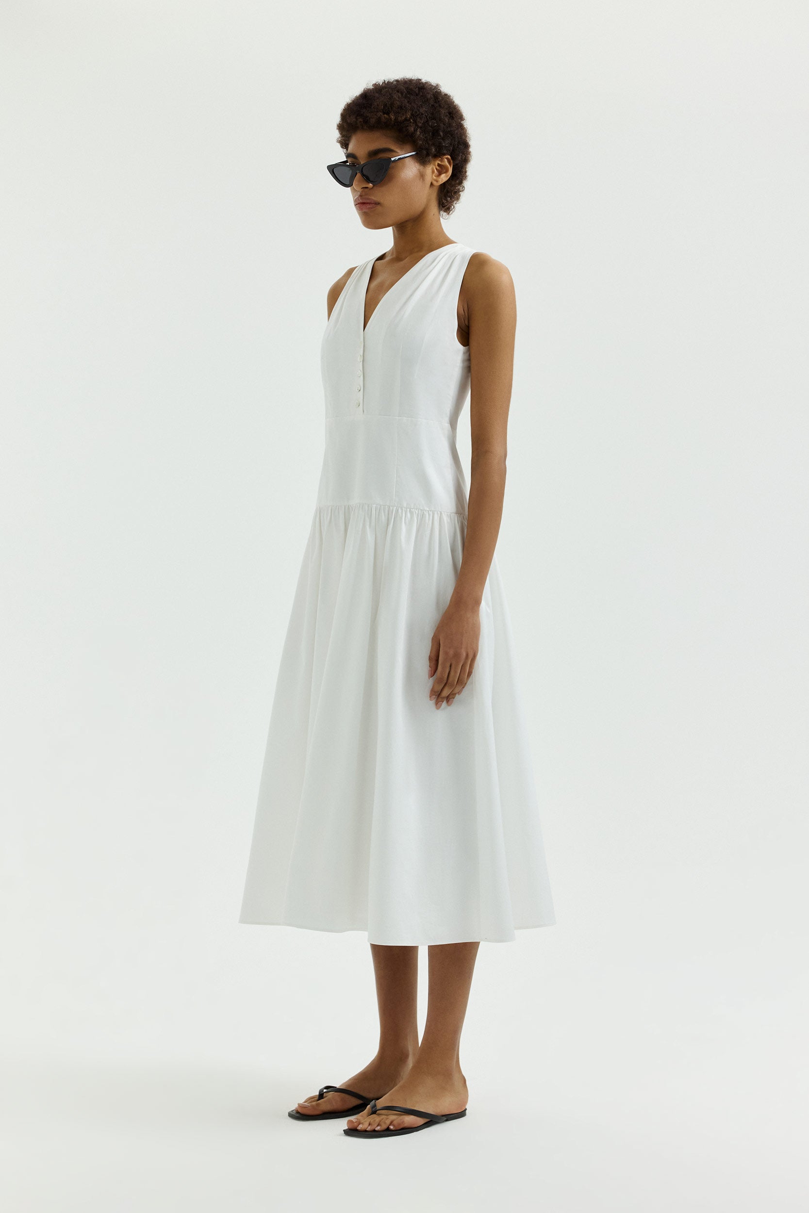 V-neck cotton maxi dress PINXIT