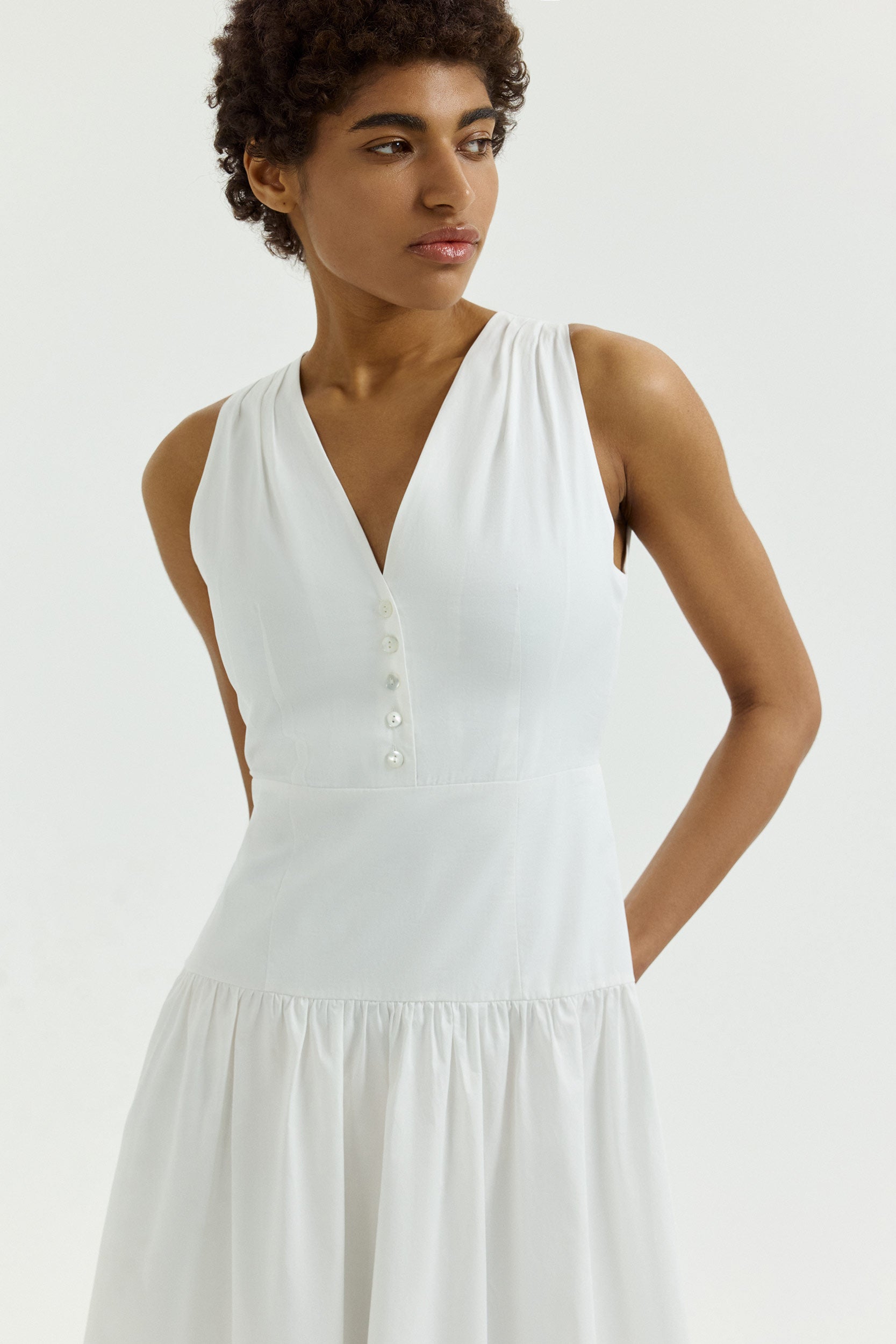 V-neck cotton maxi dress PINXIT