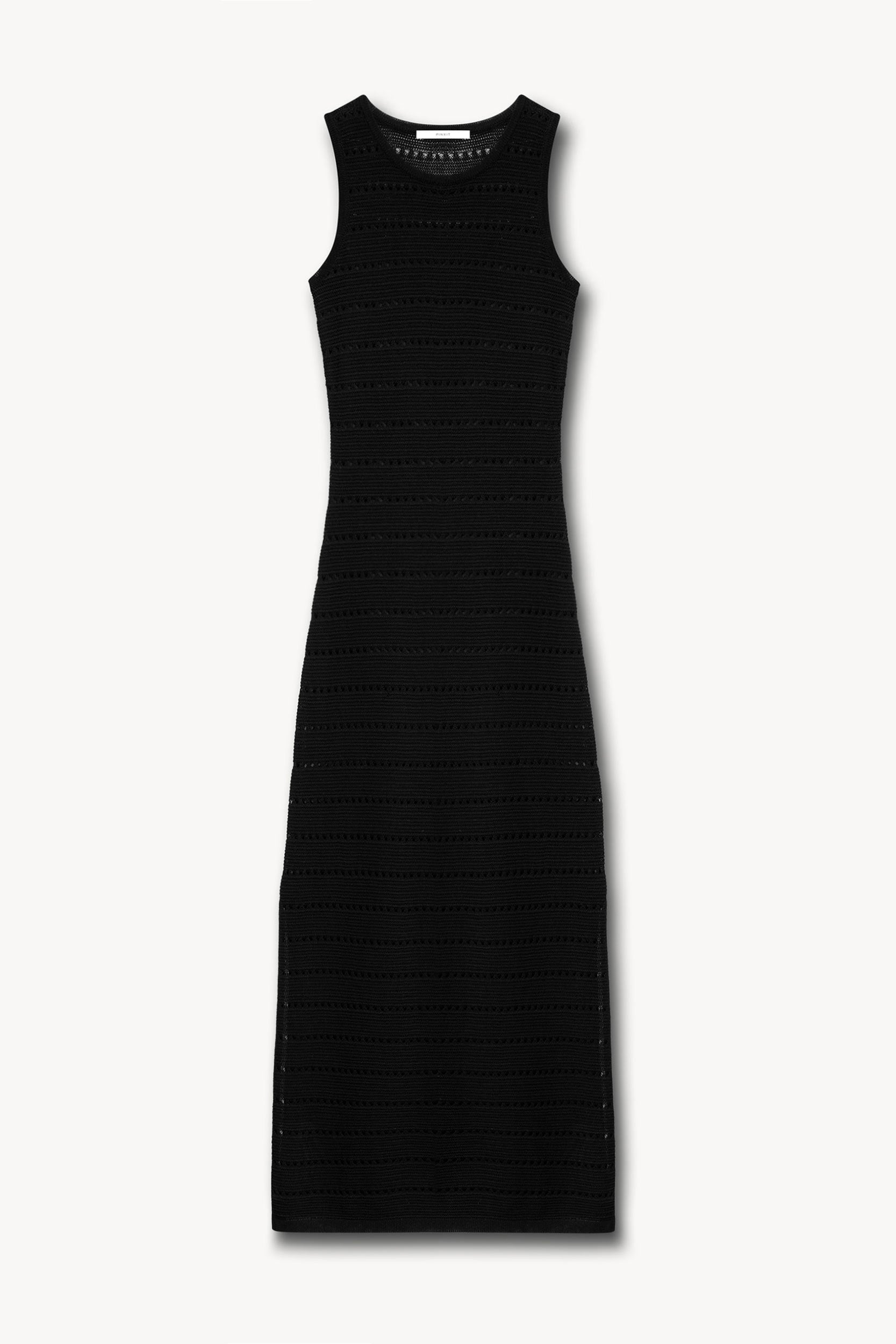Pointelle-knit cotton dress Black PINXIT S