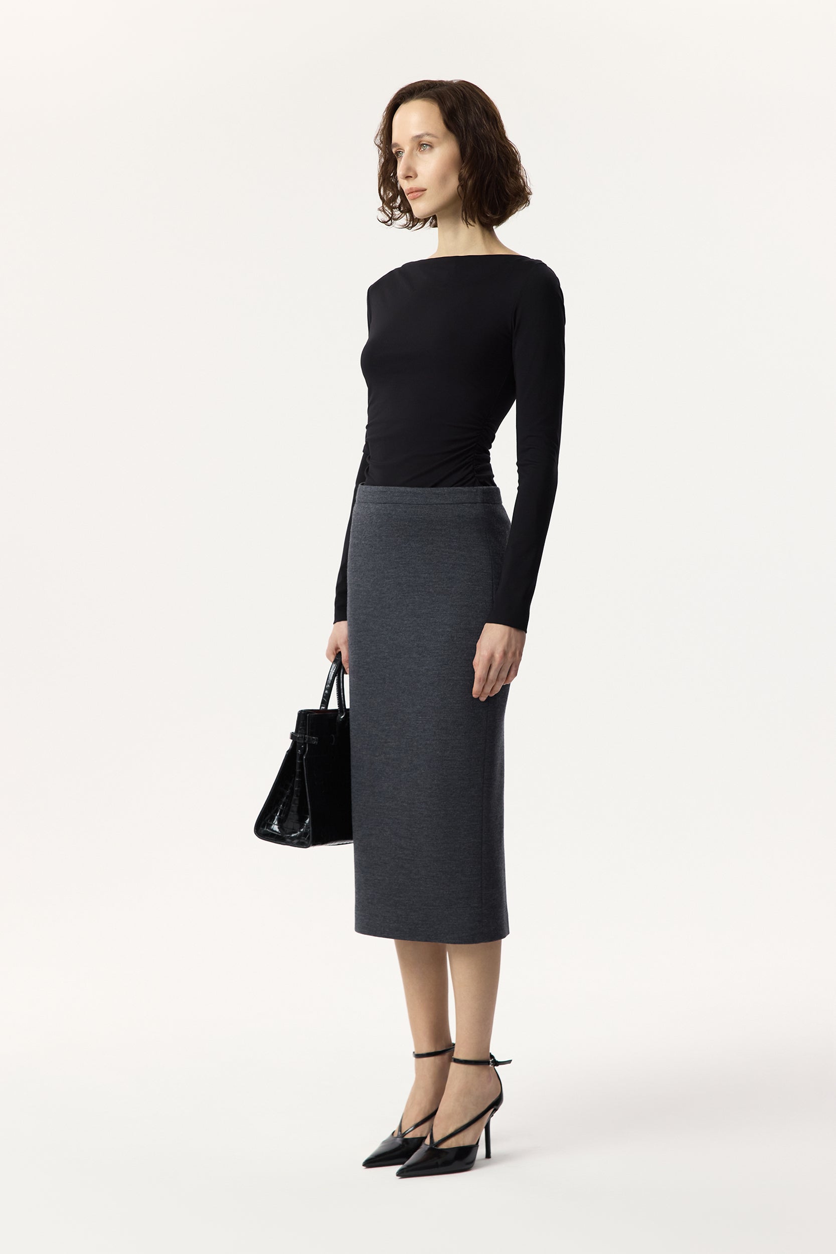 Fitted long-sleeve with draping PINXIT