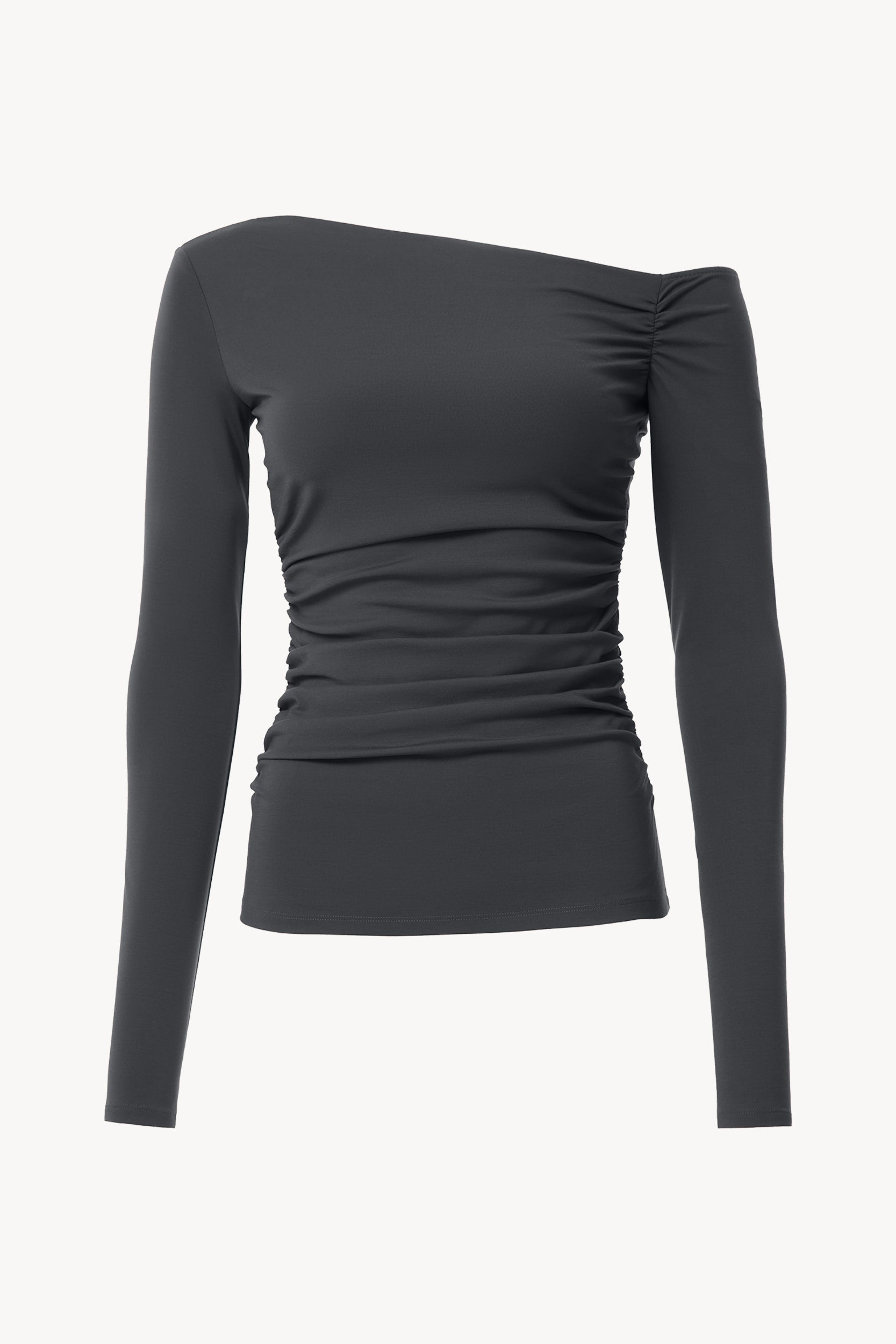 Asymmetrical long-sleeve with draping Gray PINXIT XS