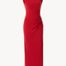 Knit maxi dress with slit Red PINXIT XS