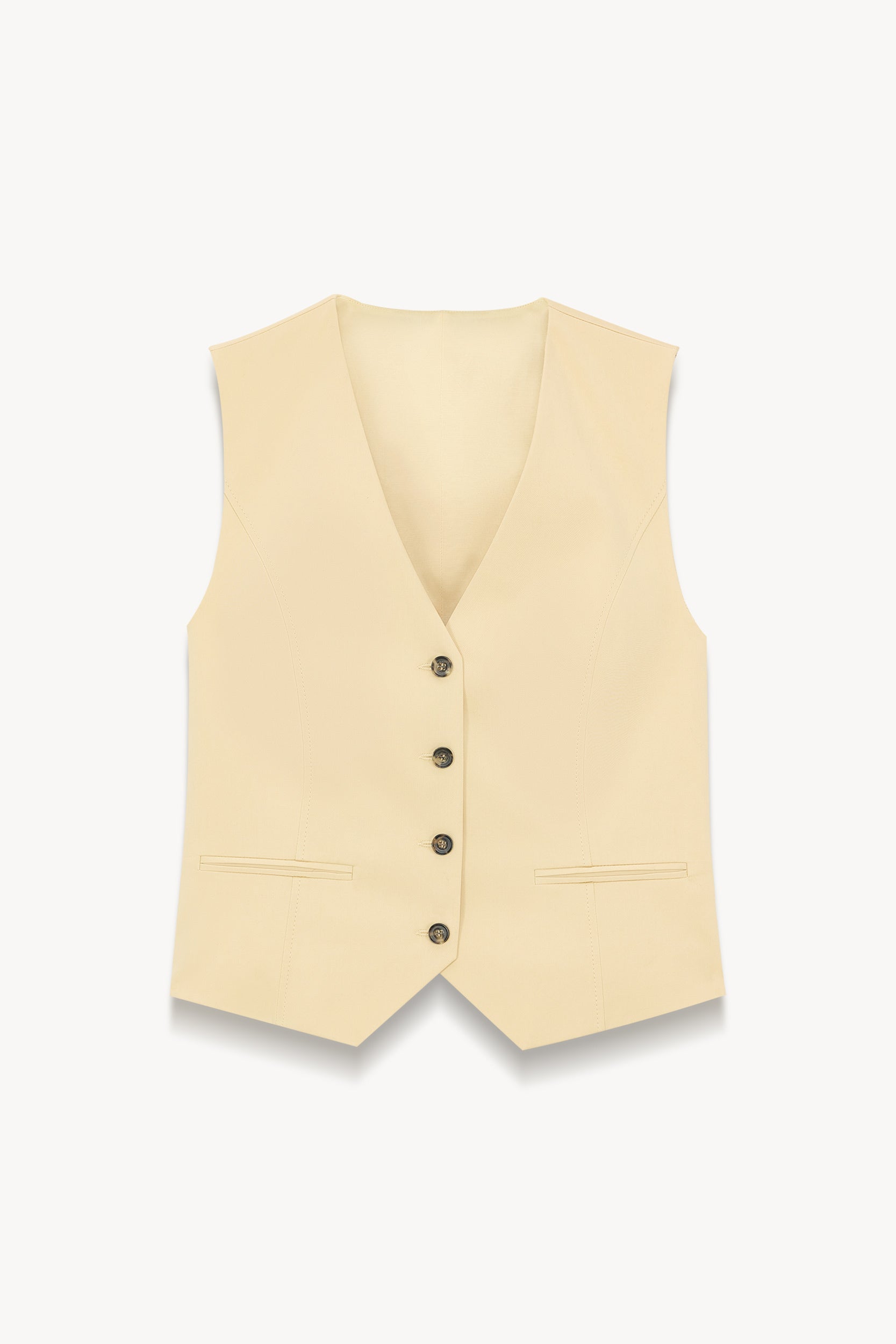 Coton fitted gilet Beige PINXIT EU 36
