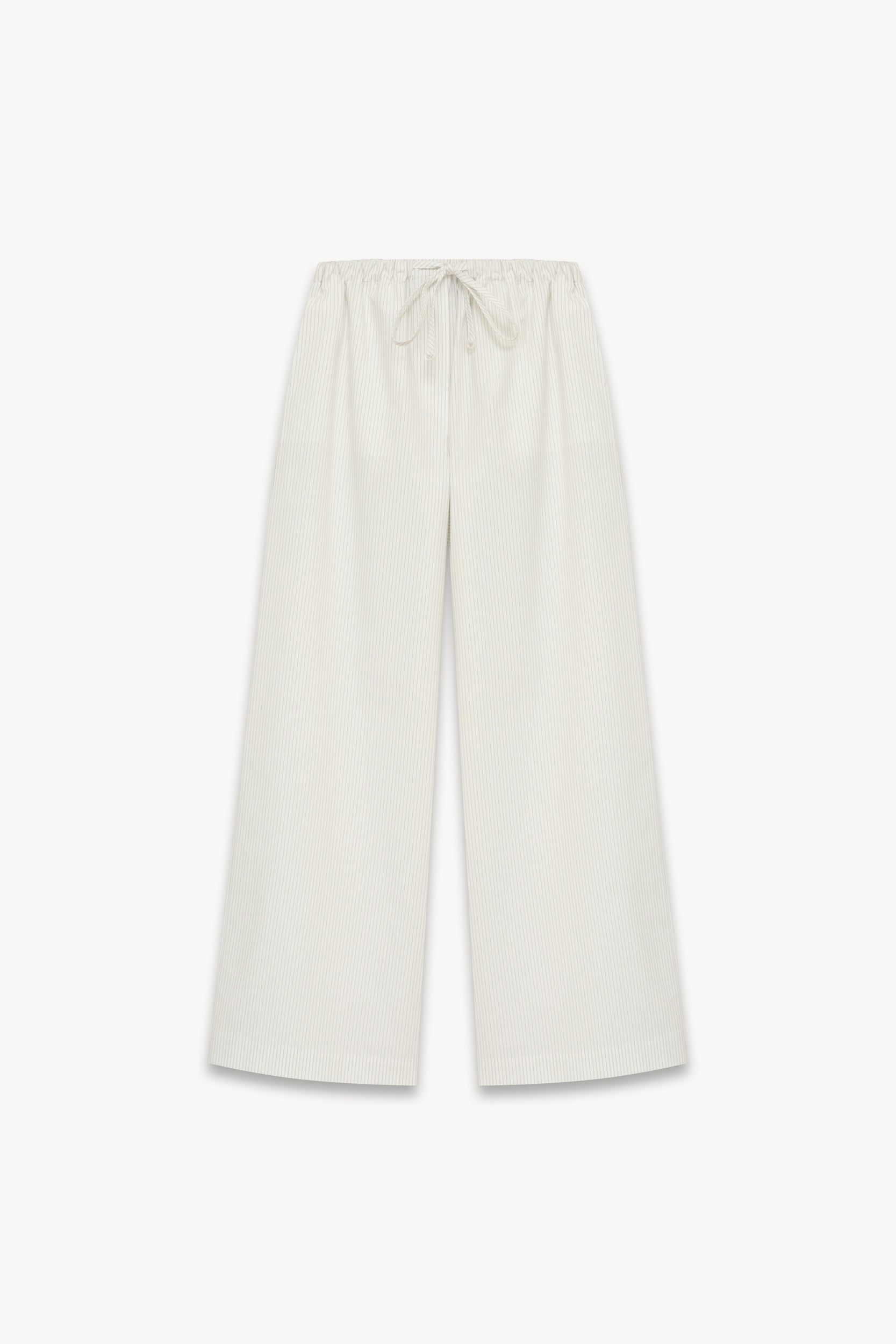 Drawstring loose-fit cotton trousers Milk/Black PINXIT EU 34