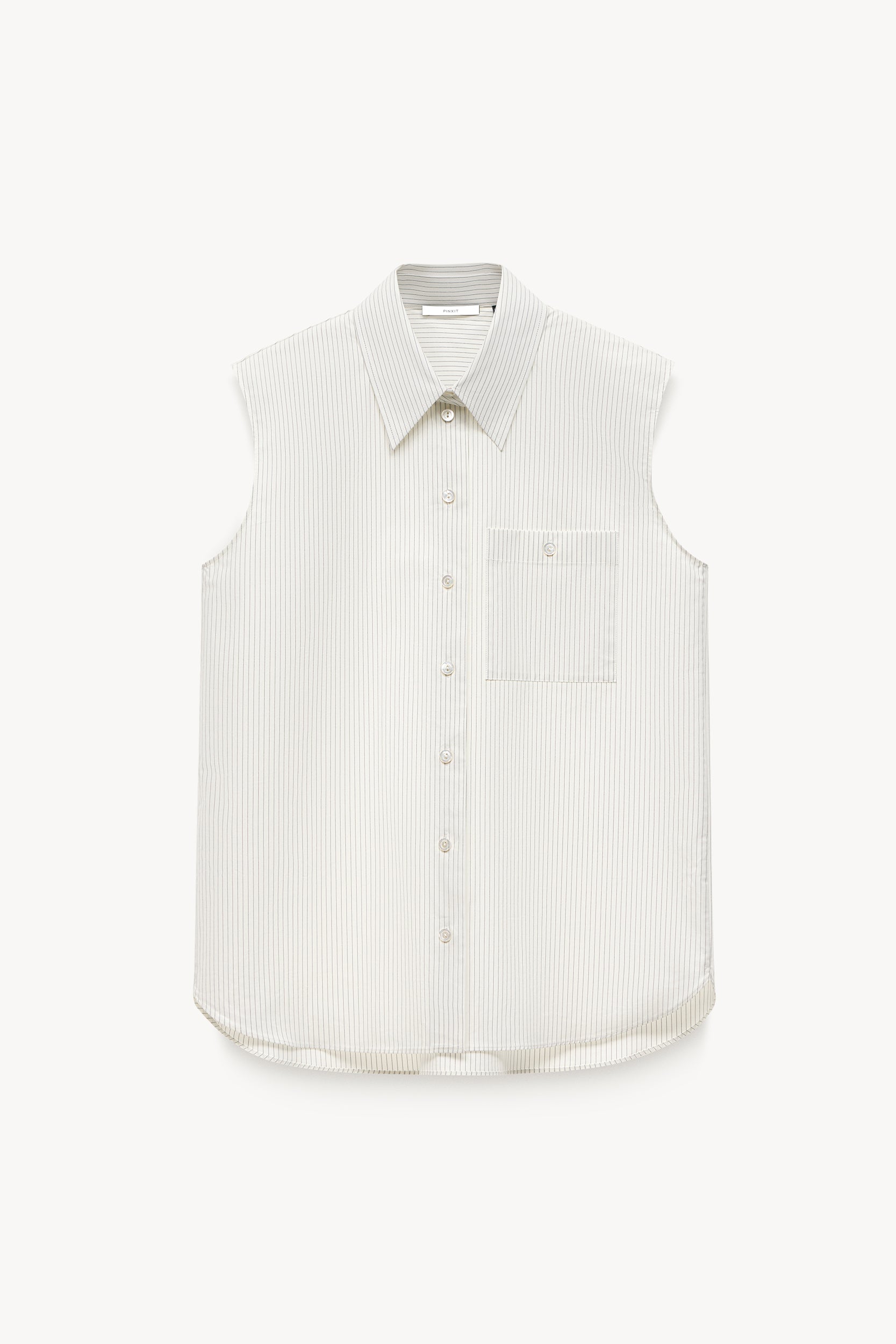 Sleeveless striped shirt Milk/Black PINXIT EU 34