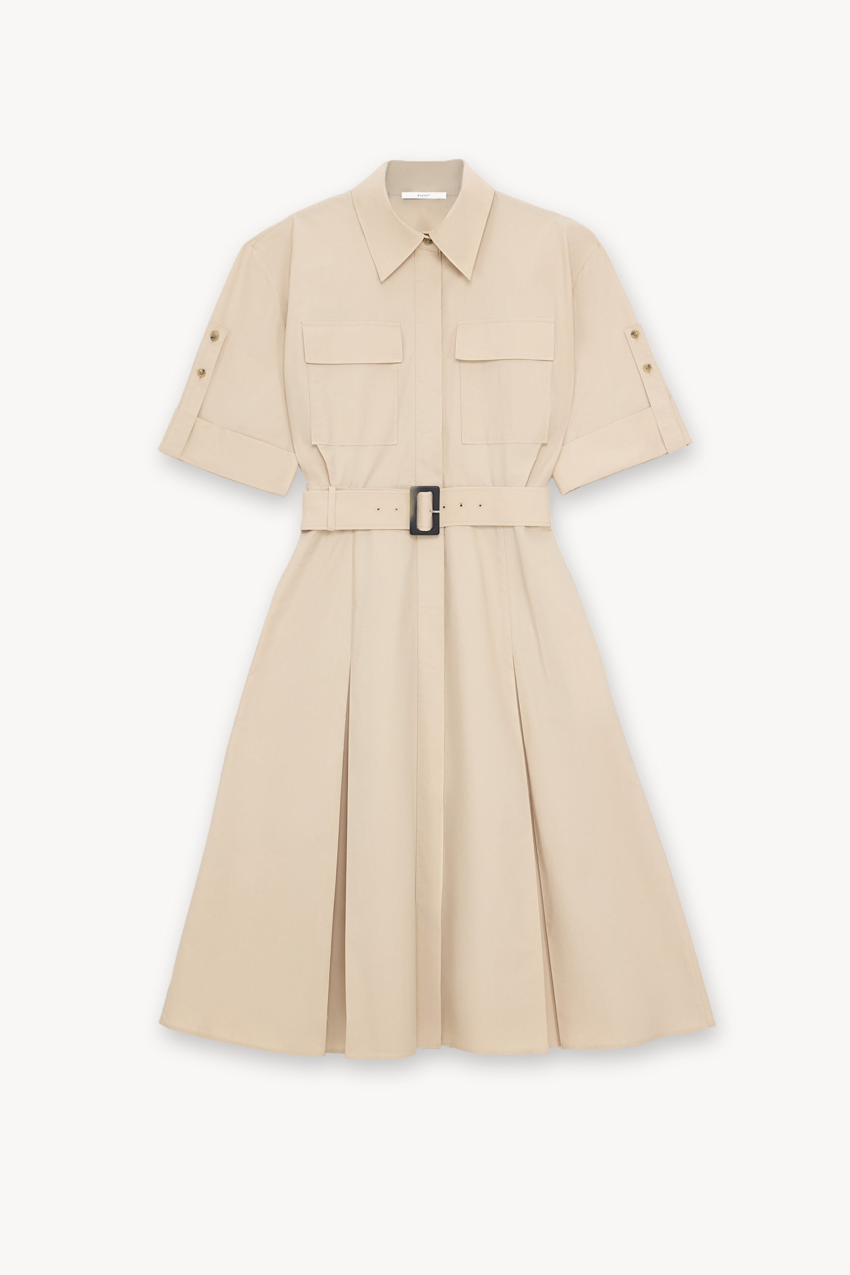 Safari-style flared dress
