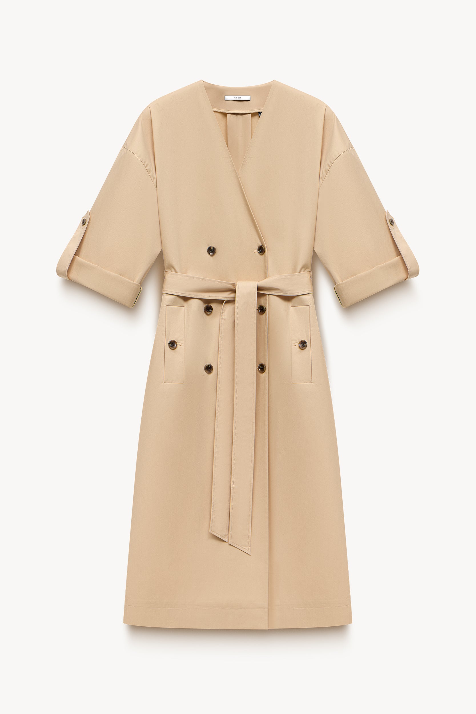 Oversized cotton dress Sand PINXIT EU 36