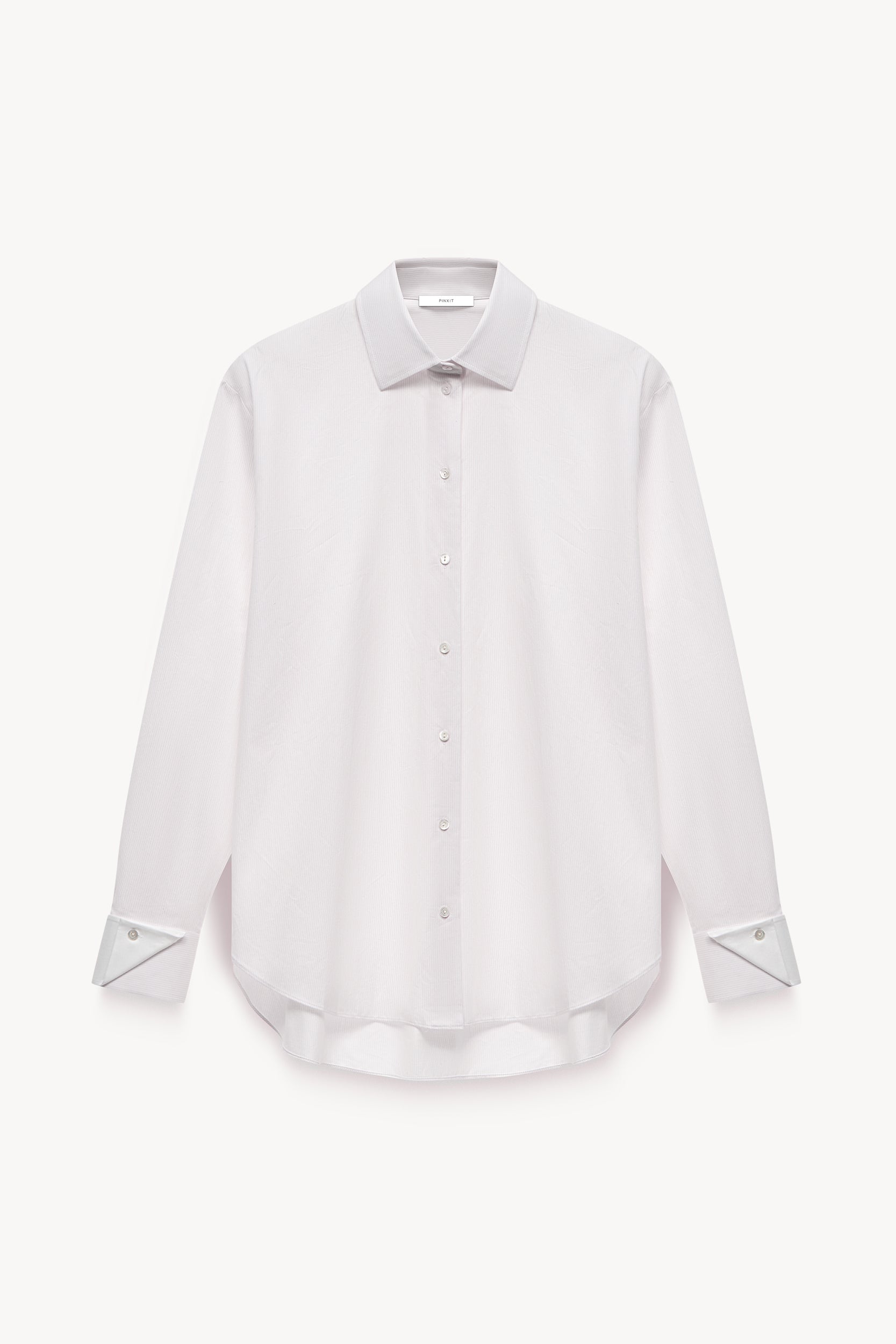 Contrasting cuffs striped shirt White/Light pink PINXIT EU 36