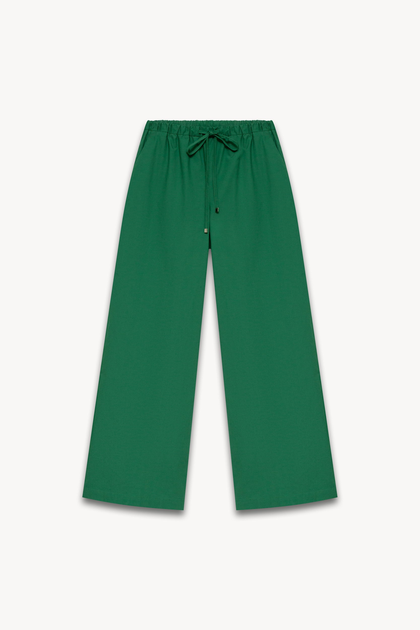 Drawstring cotton trousers Green PINXIT EU 36