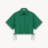 Drawstring cropped shirt Green PINXIT EU 36