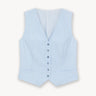 Striped cotton gilet White/Blue PINXIT EU 34
