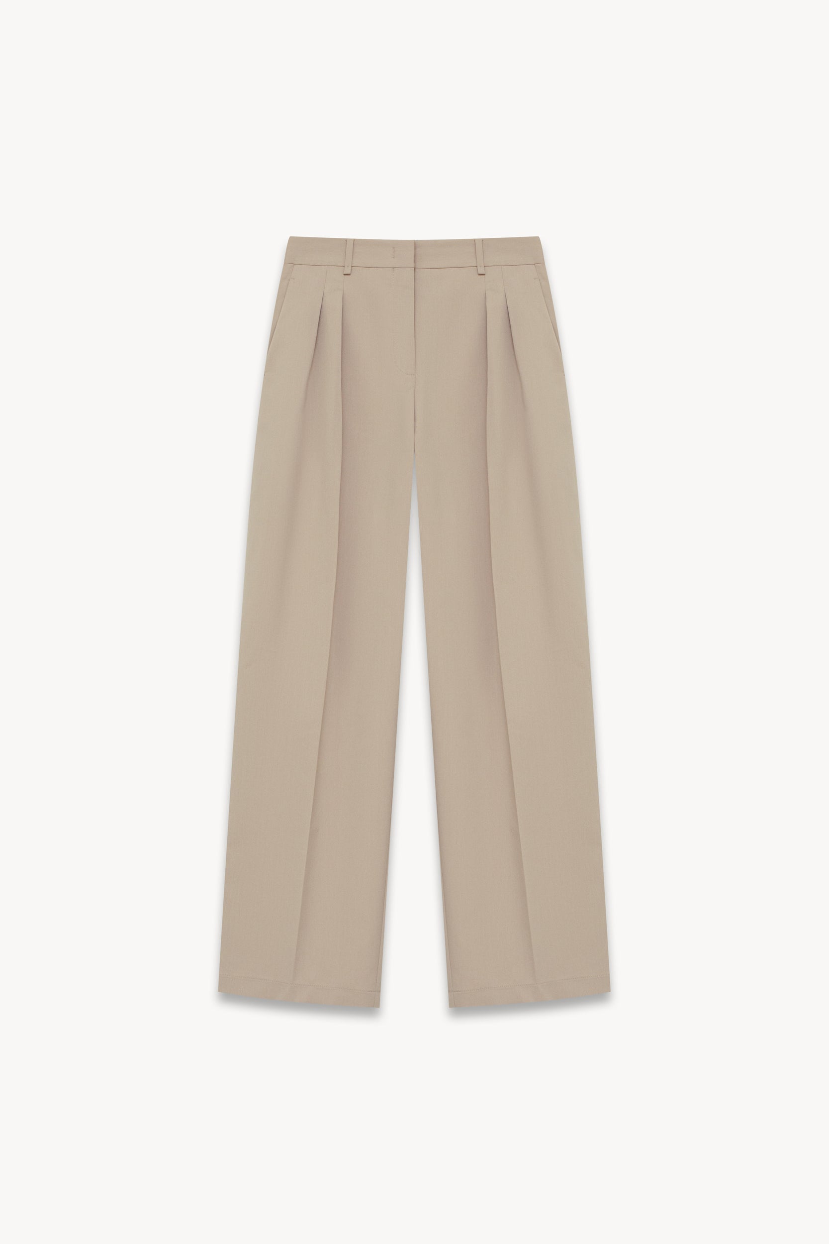 Pintuck detail cotton trousers Sand PINXIT EU 36