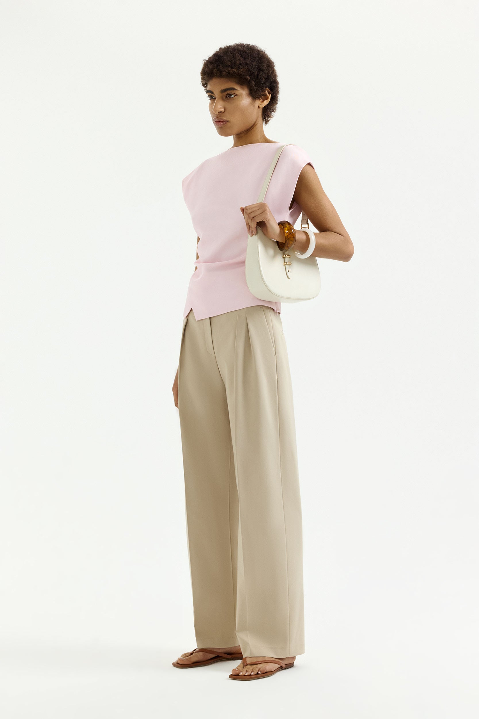 Pintuck detail cotton trousers PINXIT