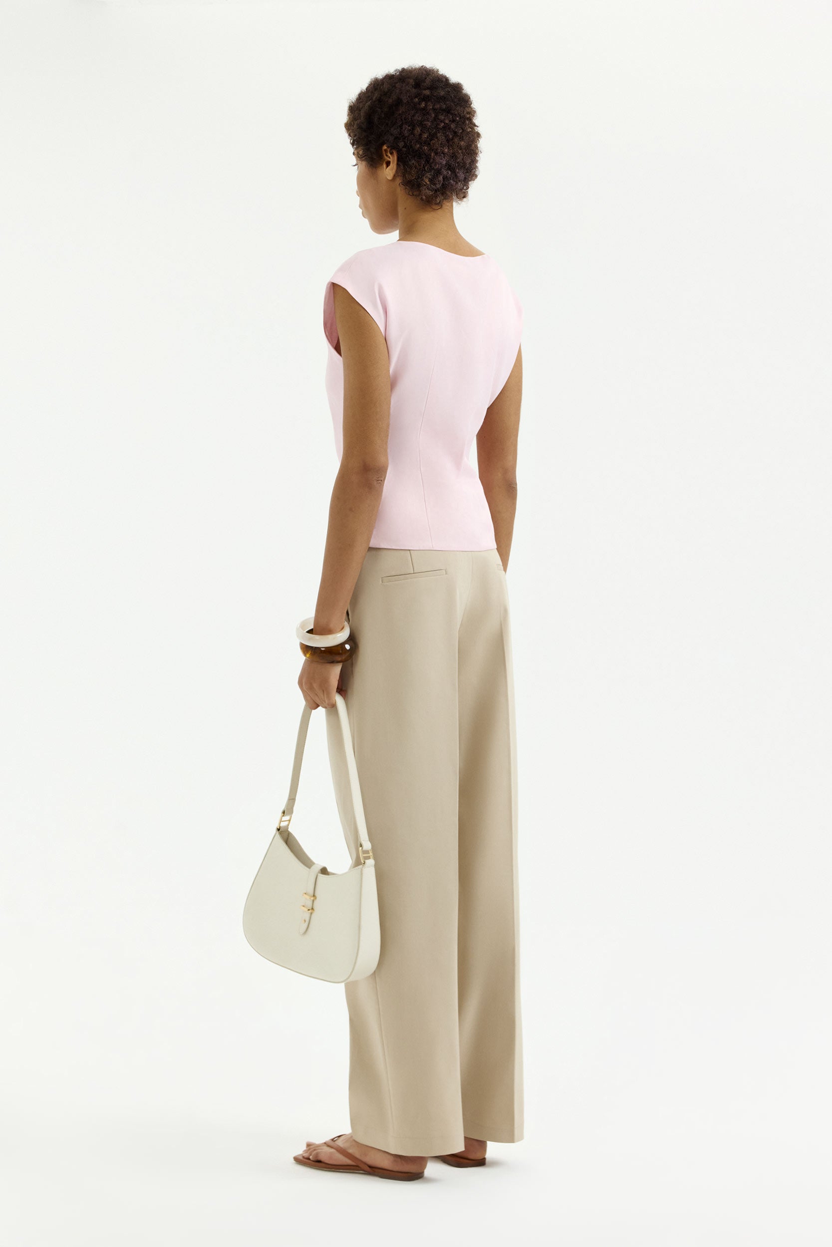 Pintuck detail cotton trousers PINXIT