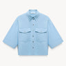 Cotton cropped shirt Light blue PINXIT EU 34