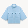 Cotton cropped shirt Light blue PINXIT EU 34