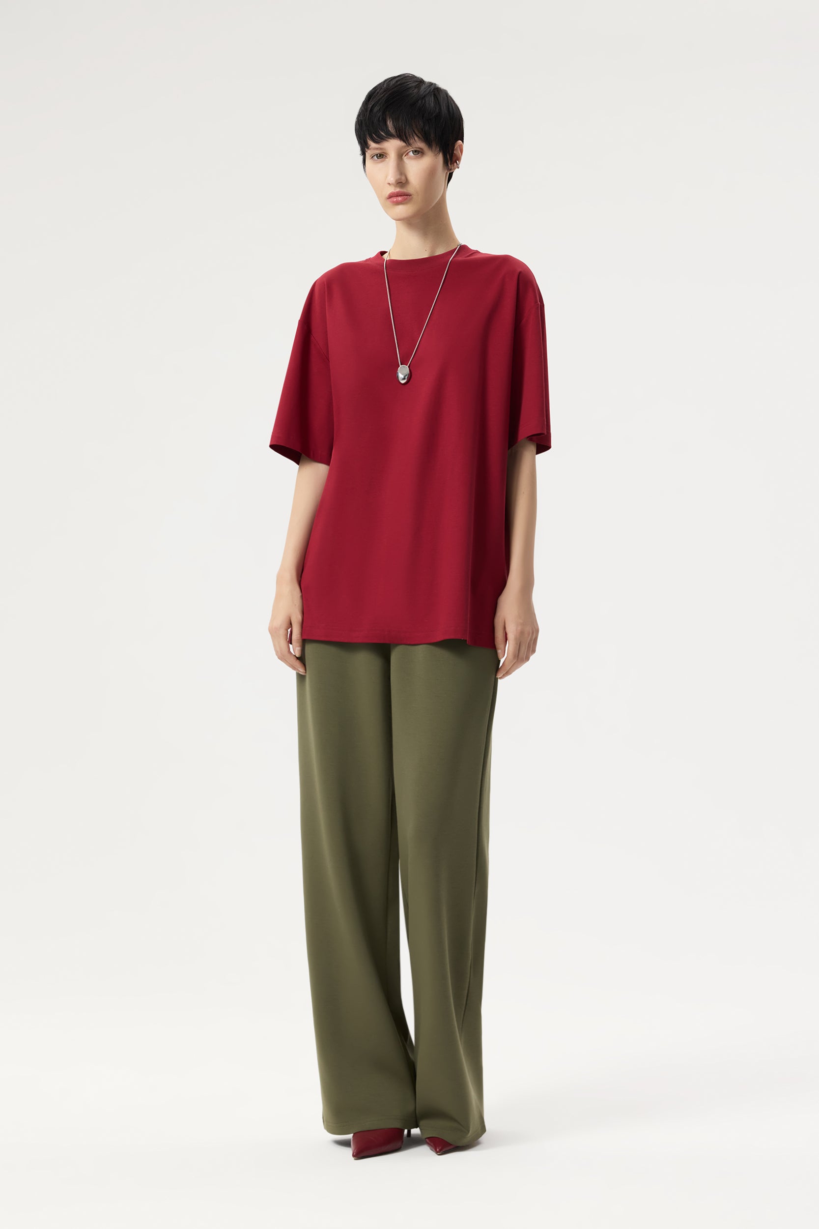 Oversized T-shirt with silk PINXIT