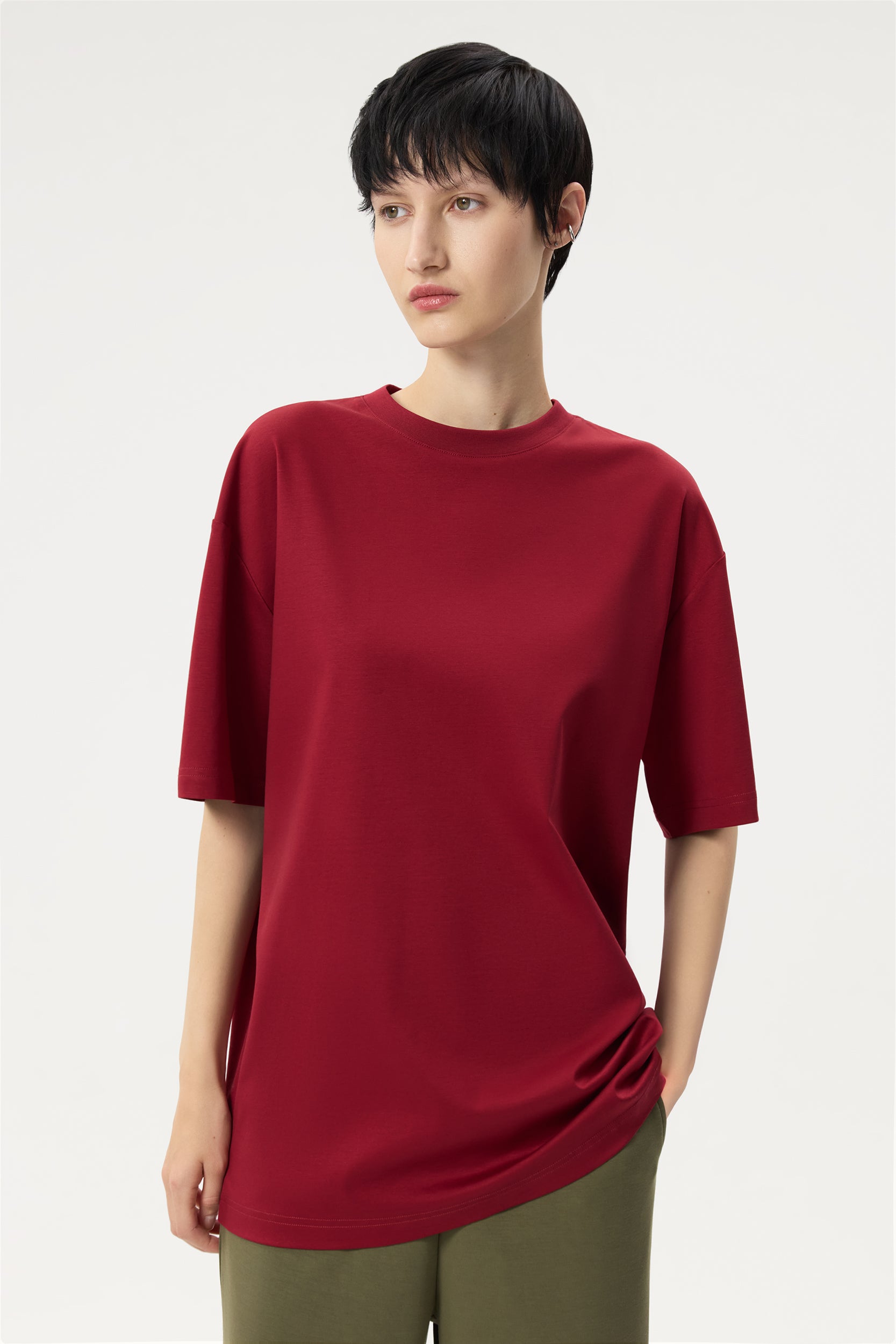 Oversized T-shirt with silk PINXIT