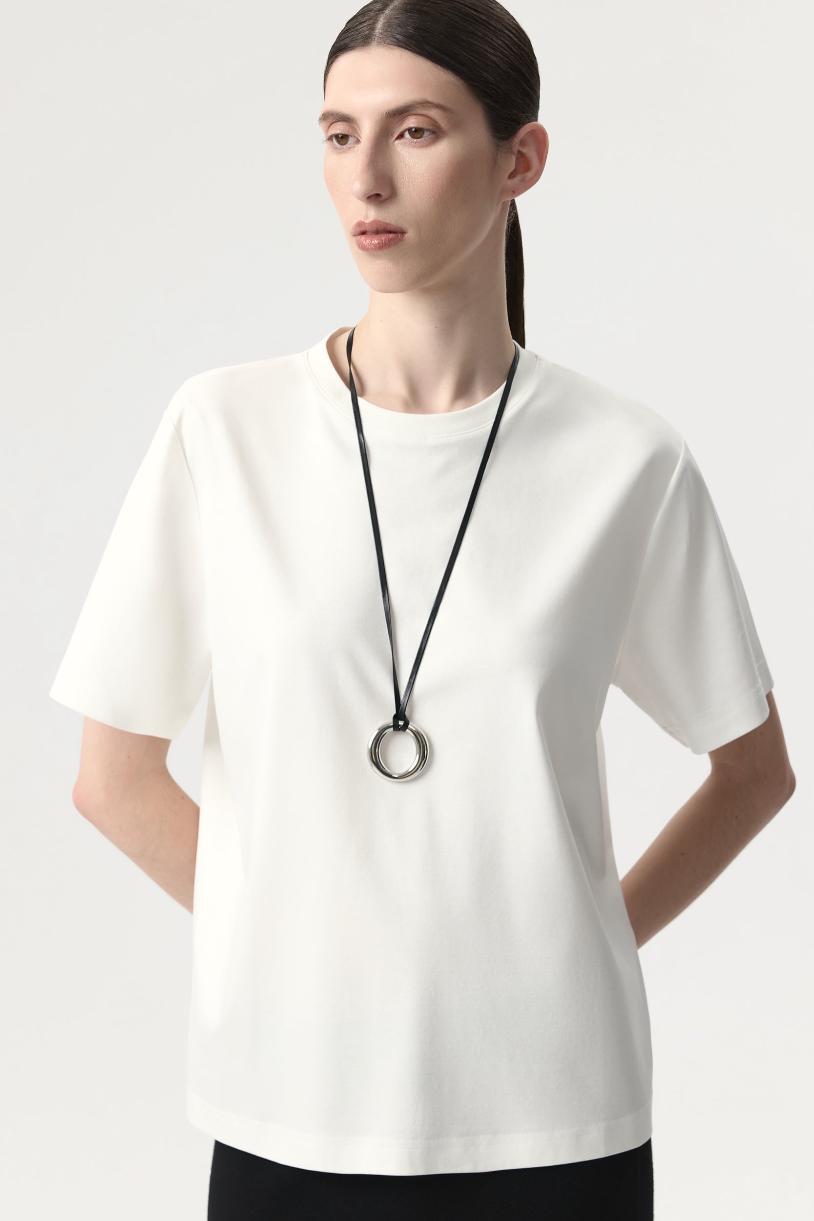 Oversized T-shirt with silk PINXIT