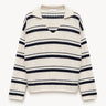 Striped polo-jumper Ecru/Navy blue PINXIT XS