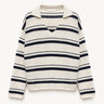 Striped polo-jumper Ecru/Navy blue PINXIT XS