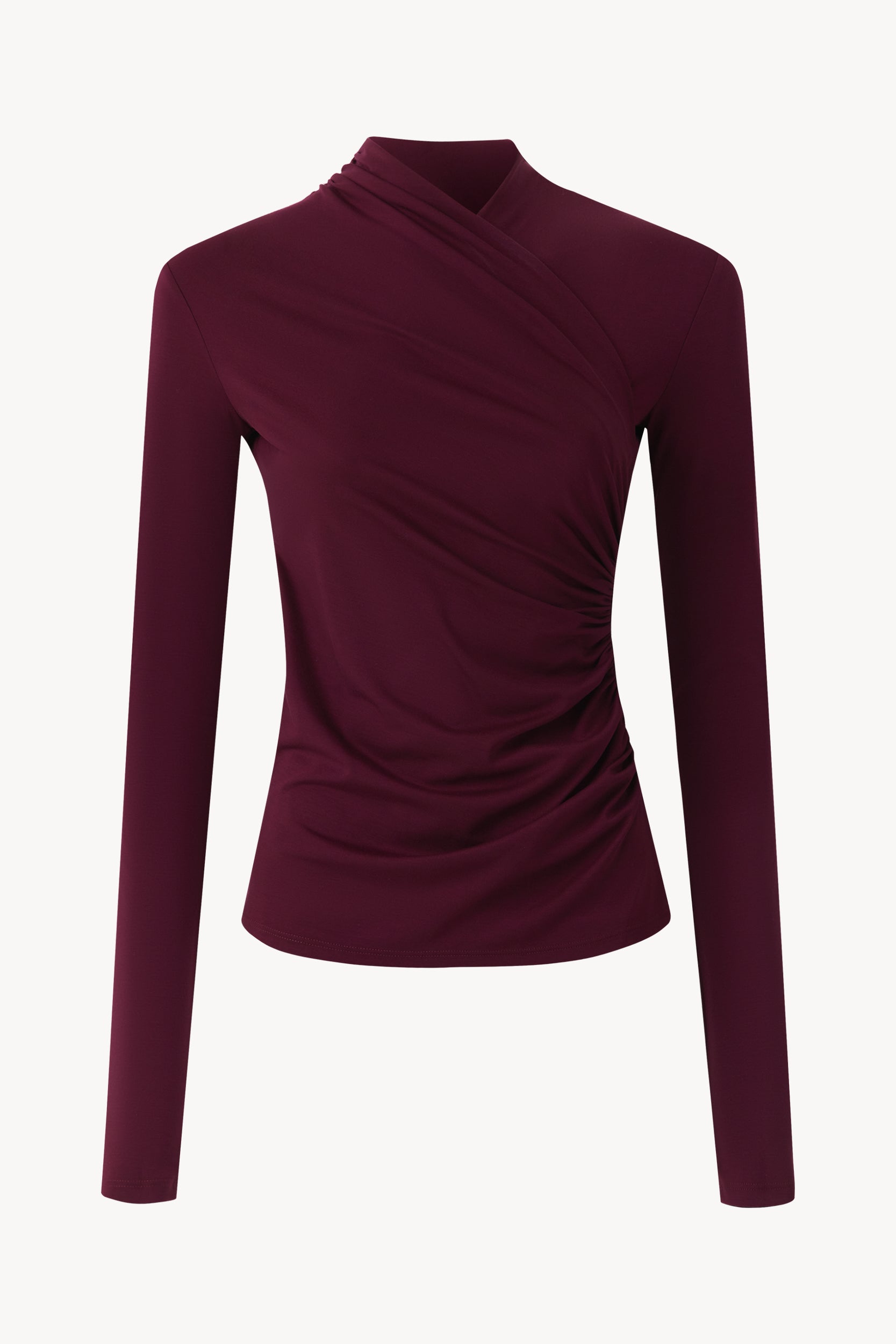 Wrap long-sleeve Bordeaux red PINXIT XS