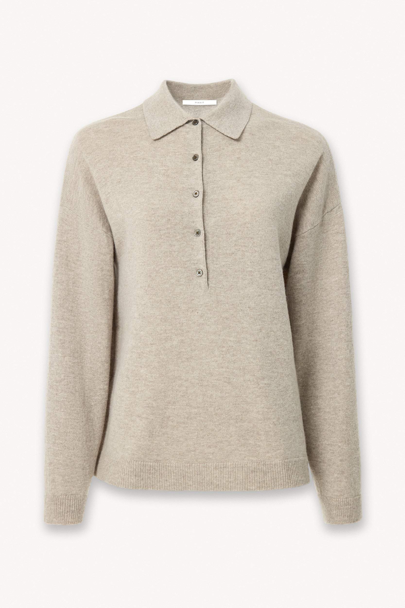 Knit polo in wool and cashmere Taupe PINXIT XS