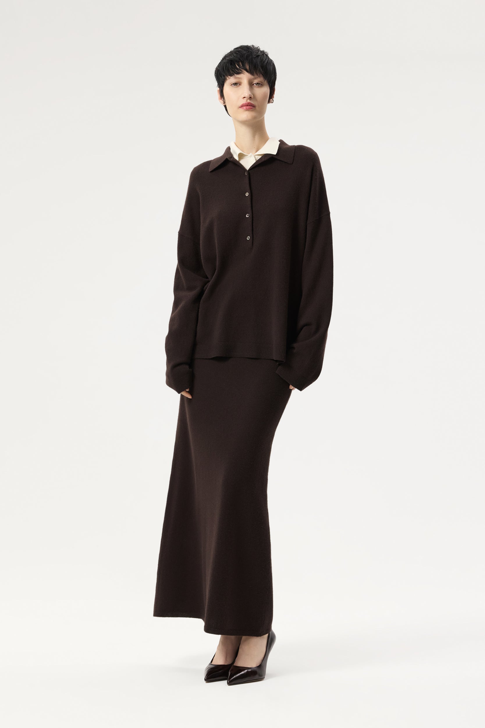 Knit polo in wool and cashmere PINXIT