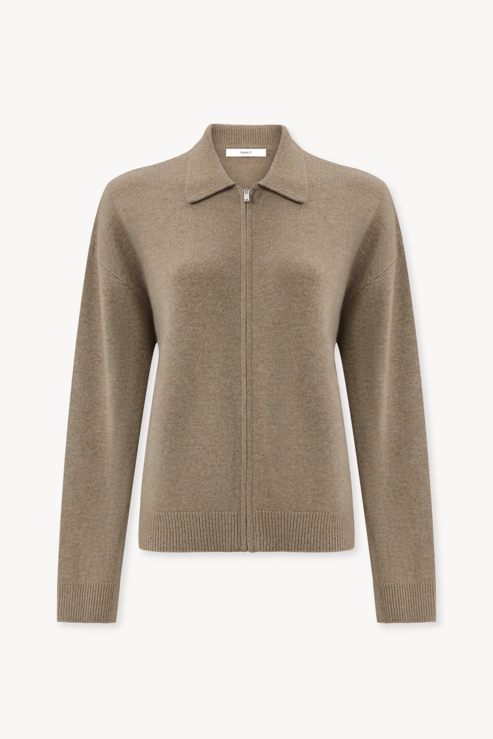 Wool zip cardigan Beige PINXIT S