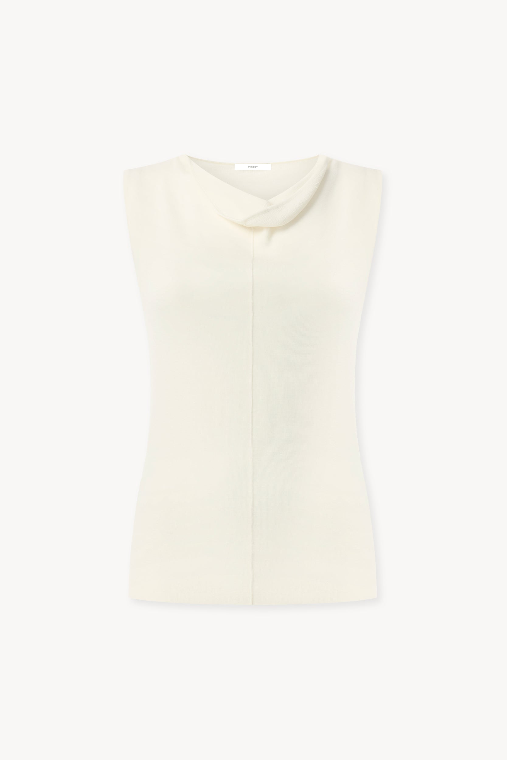 Merino wool cowl neck top Ecru PINXIT S