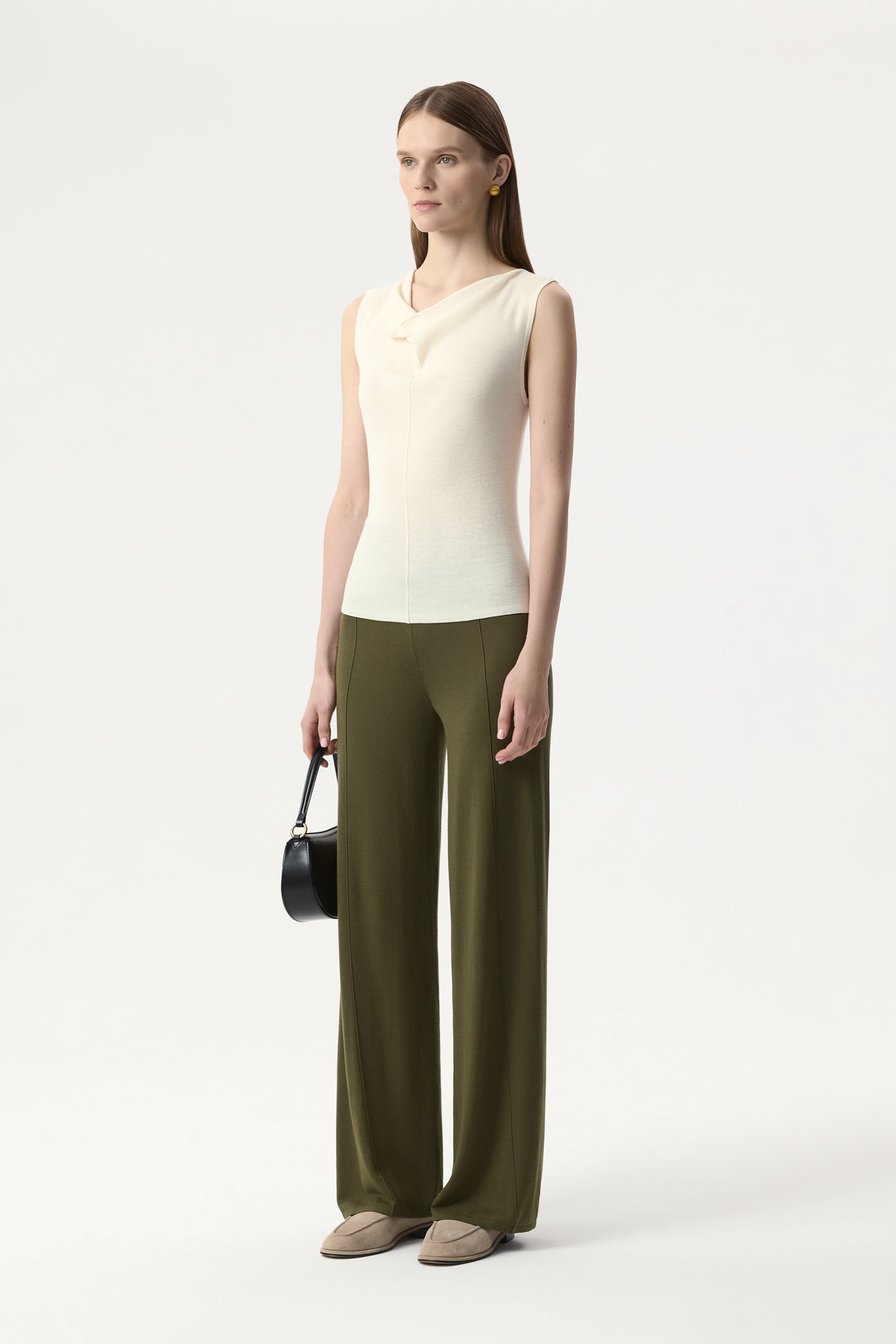 Merino wool cowl neck top PINXIT