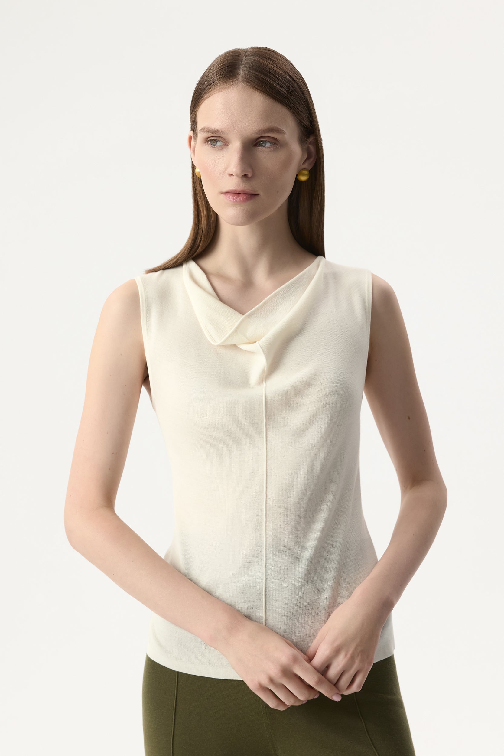 Merino wool cowl neck top PINXIT