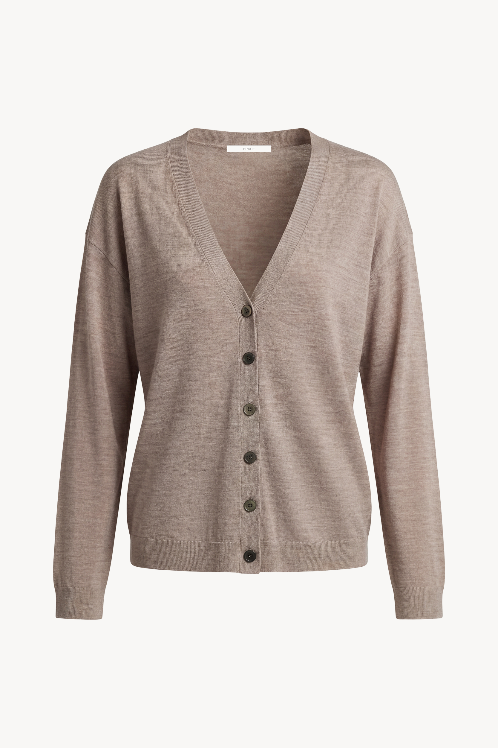 Cardigan in merino wool Light beige melange PINXIT S