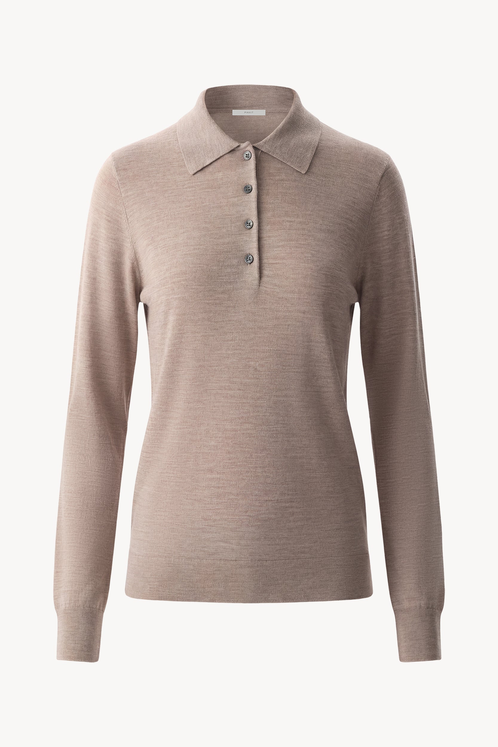 Polo in merino wool Beige melange PINXIT XS