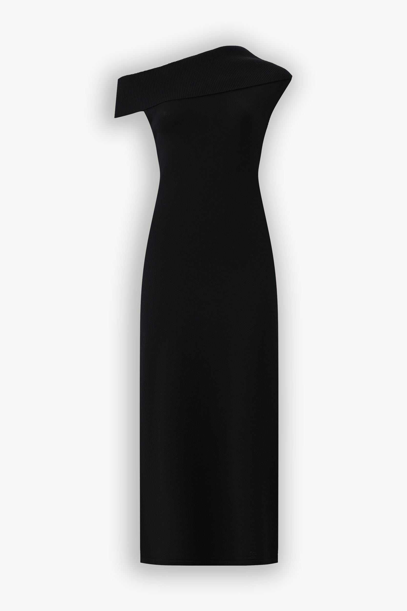 Knit dress with asymmetric neckline Black PINXIT XS
