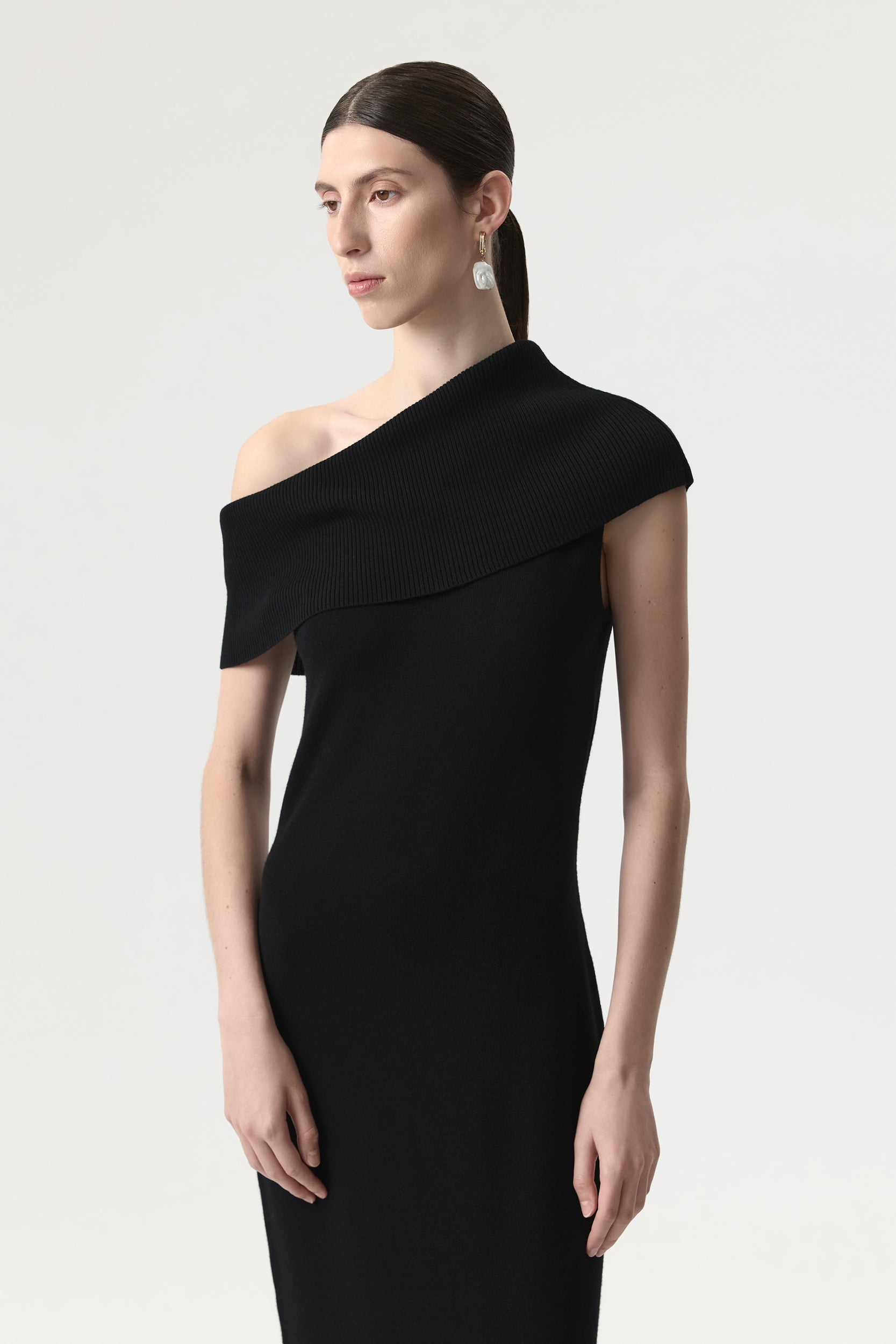 Knit dress with asymmetric neckline PINXIT