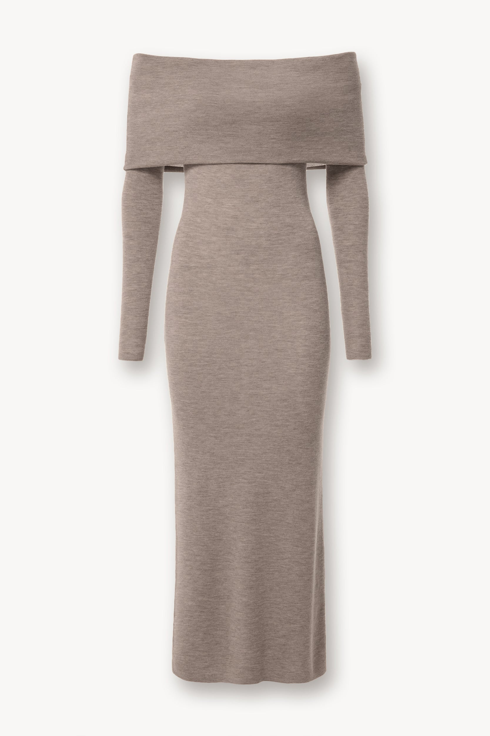 Off-shoulder wool dress Light beige melange PINXIT XS