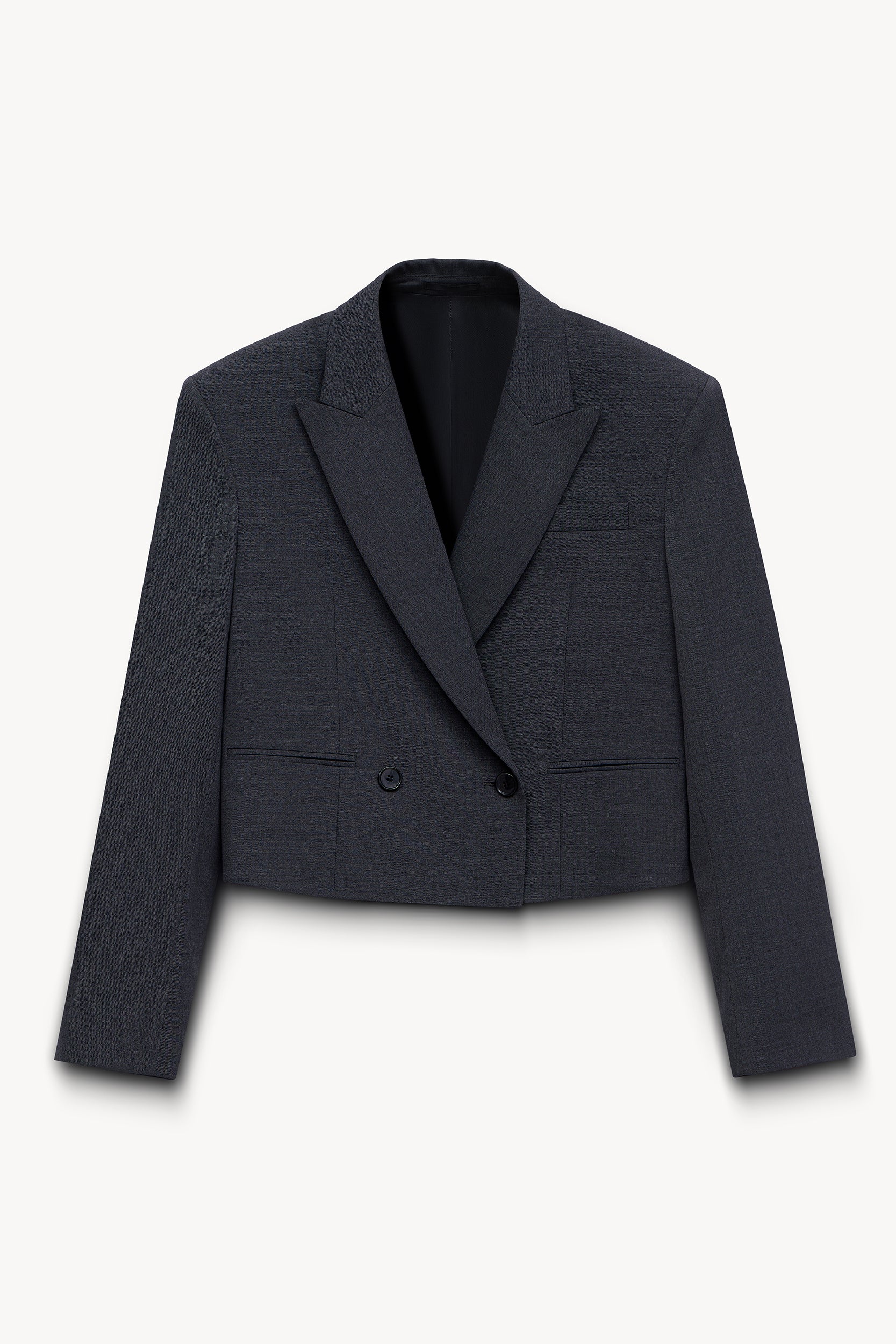 Cropped blazer with wool Gray PINXIT EU 34