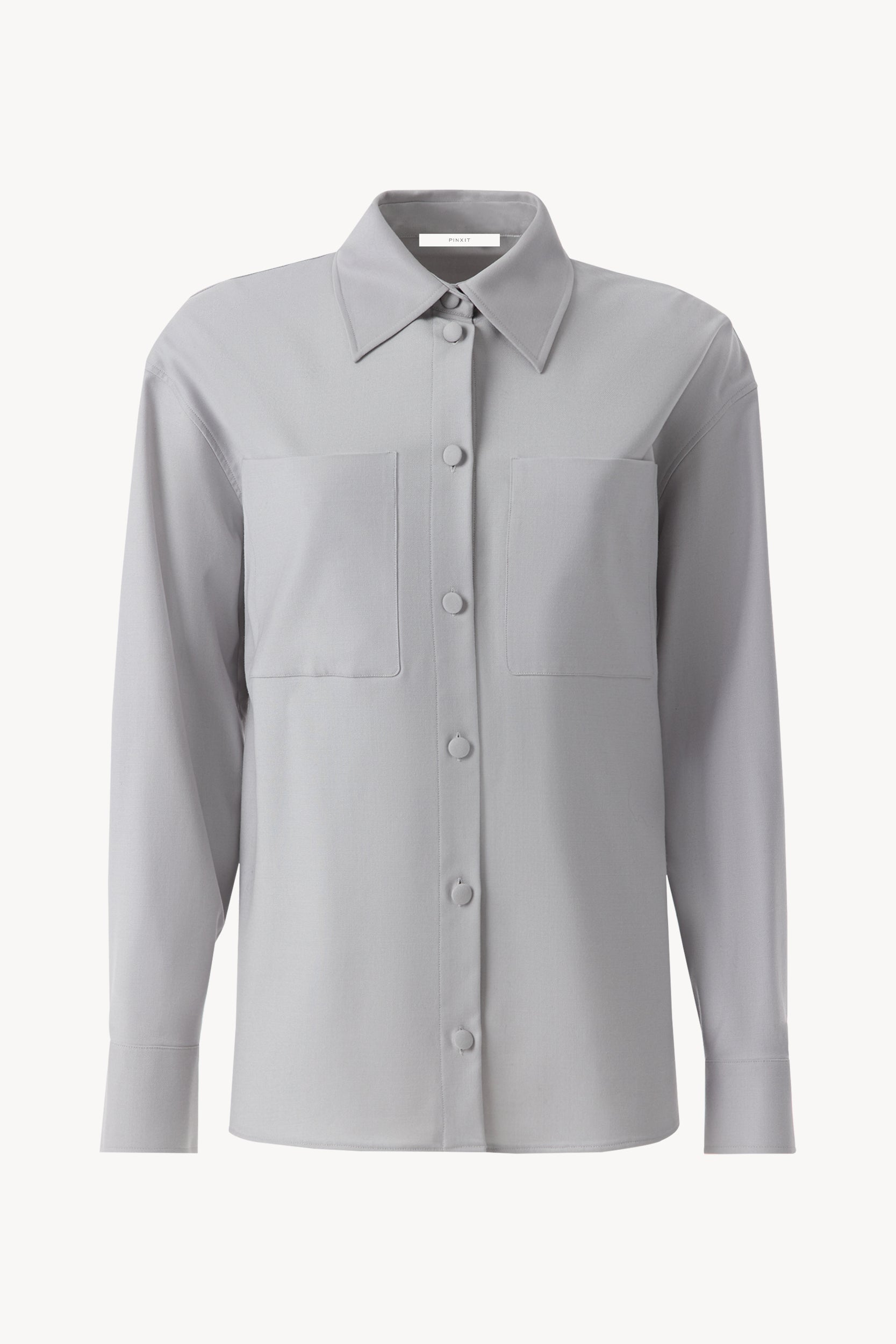 Wool shirt with belt Light gray PINXIT S