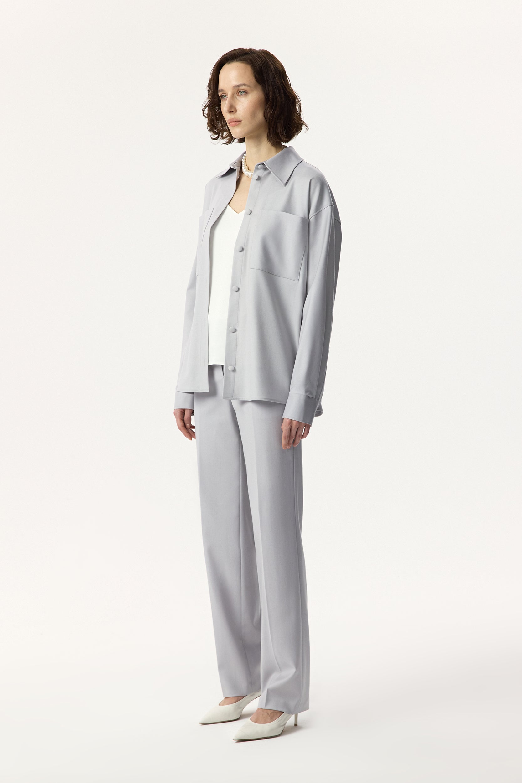 Wool shirt with belt PINXIT